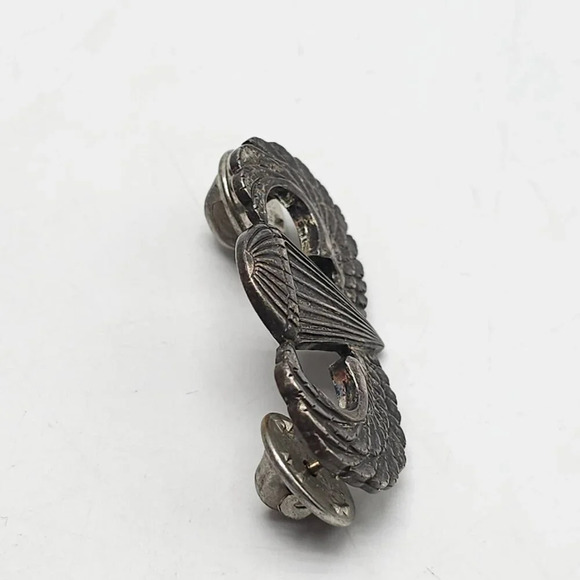 Sterling Silver Vintage Army Military Parachutist Paratrooper Badge Pin - Picture 2 of 5